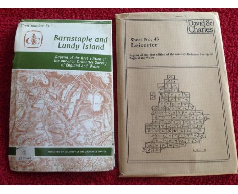 Approximately 94 David and Charles maps - all reprints of the first edition of the one-inch Ordnance Survey maps of England a