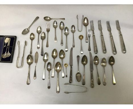 A good collection of assorted silver teaspoons, predominantly Georgian, including examples by Thomas Shepherd and Thomas Dick