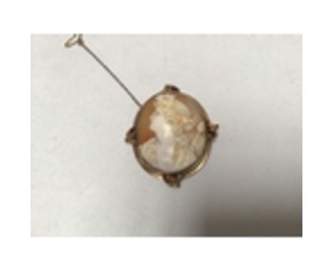 An oval cameo brooch carved with a portrait of a young maiden, in a yellow metal (tests as 14ct gold) mount with floral detai