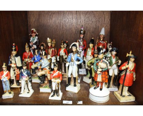 SECTION 37.  Twenty three various ceramic figures of soldiers including Grenadiers, Dragoon Guards, Officer des Hussards and 