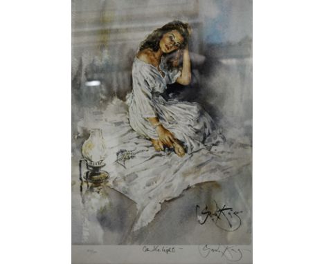 After Gordon King, "'Candlelight', limited edition colour print, pencil signed and titled, with blind stamp, No 473/850, 45 x