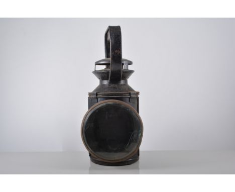 BR tin railway lamp, 32cm and three others, (4).