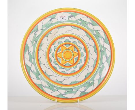 Poole pottery shallow circular bowl, seagull design, by Sally Tuffin, diameter 36cm, (boxed).