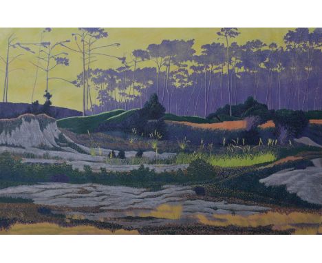 After Gordon Mortensen, Del Monte Dunes, signed and titled, colour print, 61cm x 95cm.