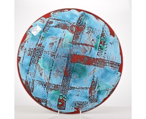 Poole pottery studio charger, living glaze, diameter 41cm.