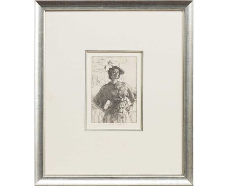 * GERALD LESLIE BROCKHURST RA (BRITISH 1890 - 1978), THE MIRROR etching on paper, signedmounted, framed and under glassimage 