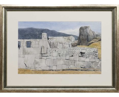 * ROBERT SAWYERS ARCA (BRITISH 1923 - 2002), MACHU PICCHU watercolour on papermounted, framed and under glassimage size 29cm 