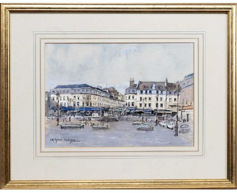 * ANDREW P NEILSON (SCOTTISH 1920 - 2004), CITY SQUARE, DUNDEE watercolour on paper, signed and titledmounted, framed and und