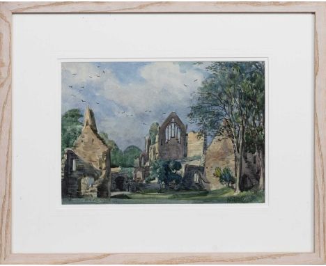* JAMES MCINTOSH PATRICK OBE RSA ROI (SCOTTISH 1907 - 1998), DRYBURGH ABBEY watercolour on paper, signed, titled and dated 19