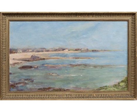 JOHN CAMPBELL MITCHELL ARSA (SCOTTISH 1862 – 1922), COASTAL STUDY oil on canvasframedimage size 30cm x 50cm, overall size 38c