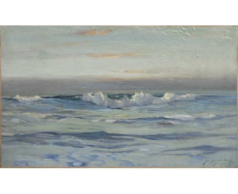 JOHN CAMPBELL MITCHELL RSA (SCOTTISH 1862 – 1922), SUMMER SUNSET, MACHRIHANISH oil on canvas, signed, titled versounframedove