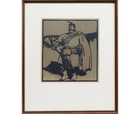 * SIR WILLIAM NICHOLSON (BRITISH 1872 - 1949), THE DRUM MAJOR lithograph on paper, titled and dated 1898 label versomounted, 