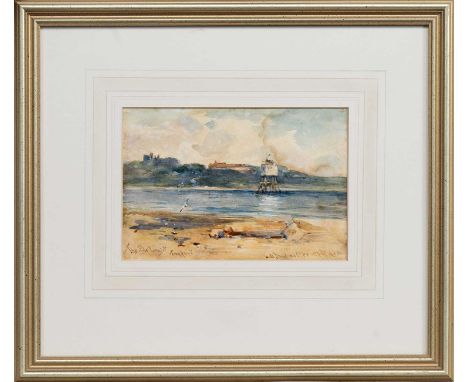 JAMES MCMASTER RSW RBA (SCOTTISH 1856 - 1913), THE PILE LIGHT, TAYPORT watercolour on paper, signed and titledmounted, framed