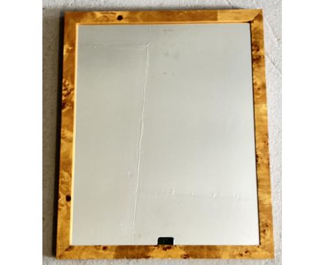 A burr walnut veneer framed wall hanging mirror. approx. 56 x 45.5cm. 