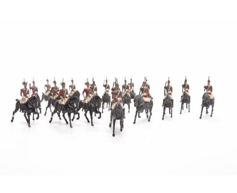 EARLY 20TH CENTURY BRITISH HOLLOWCAST LEAD TOY SOLDIER AND CAVALRY GROUPprobably made by Britains, including a troop of Briti