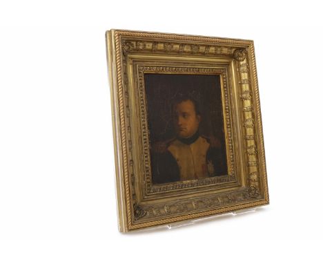 LATE 19TH CENTURY SCHOOL,PORTRAIT OF NAPOLEON BONAPARTEoil on board26.5cm x 21cmFramedNote: Document attached to the panel ve