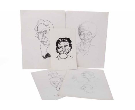 * EMILIO COIA (SCOTTISH 1911 - 1977),a collection of ink and pencil drawings, comprising depictions of Winnie Mandela (two dr