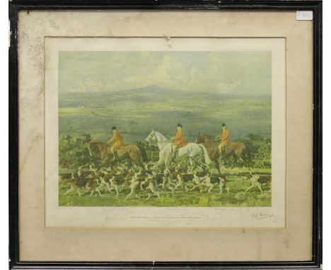 AFTER SIR ALFRED JAMES MUNNINGS (1878 - 1959),including 'The Braham Moor Hounds at Weeton Whin', lithograph, signed in pencil
