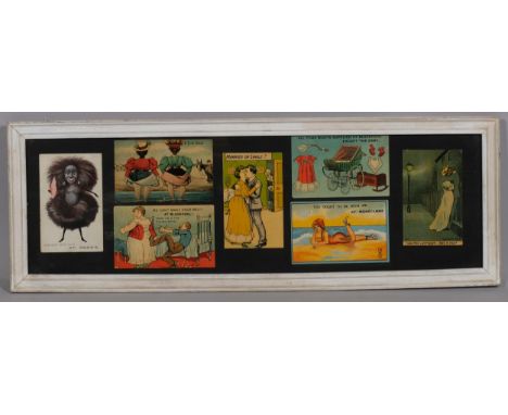 Mid-Twentieth Century English, collage of original early twentieth century postcards, Seaside Postcards, 19cm x 64cm, mounted