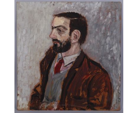 Mid-20th century Irish School, portrait of a man, oil on board, unsigned, 60cm x 58cm, unframedGood condition 