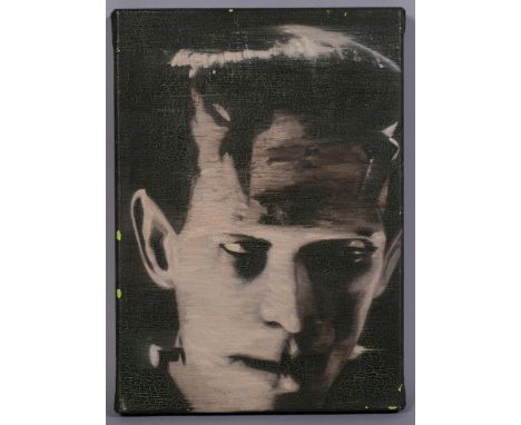Jago Max Williams, Frankenstein's monster, contemporary oil on canvas, unsigned, 35cm x 25cm, unframed Several small paint ch