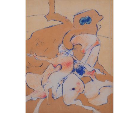 Dorothea Tanning, abstract figures, original lithograph, 1974, New York Library cat ref. no. 41, 31cm x 24cm, framedGood cond