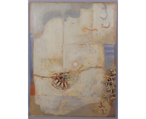 Peter Eastham (b.1956), oil on canvas, Golden Thread II 2002, prevenance Workplace Art, signed verso, 122 x 91cm, unframedGoo