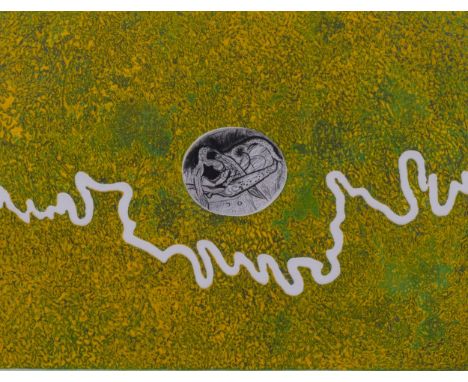 Charles Lloyd, Beyond The Coral, embossed coloured etching, signed in pencil, artist's proof 1968, plate 41cm x 53cm, framedG