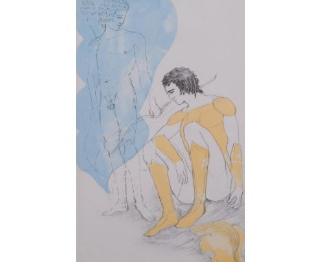 Elizabeth Frink (1930-1993), lithograph on Antique laid paper, Apollo breathed power into Hector, from The Iliad, 24cm x 15cm