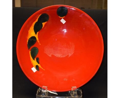 Poole Pottery - a large Volcano charger, 41cm diameter
