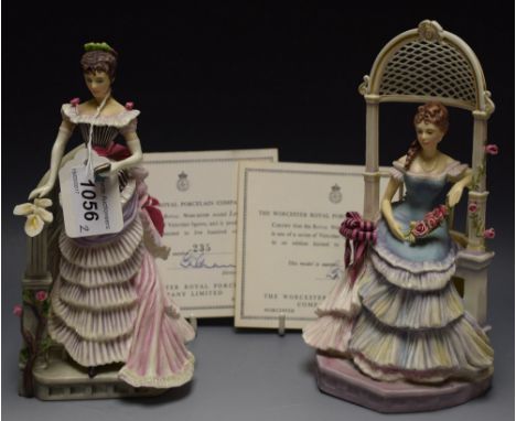 A Royal Worcester figure, Louisa 235/500, certificate; another, Rebecca 235/500, certificate (2)