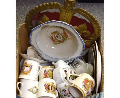Commemorative Ware - Ceramic jug, Edward VII and Alexandra of Denmark silver wedding 1888; others early 20th century and late