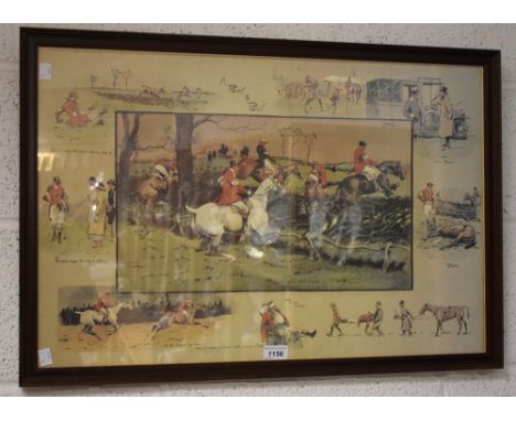 Snaffles, after, Point to point, print, framed