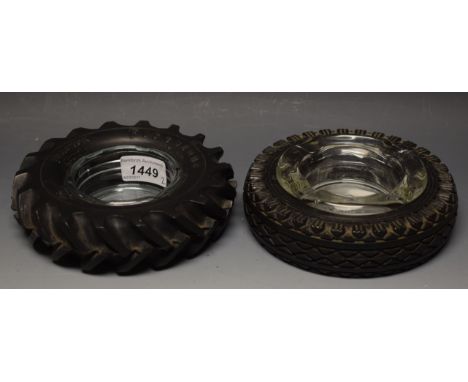 Advertising - a Good Year tyres novelty ashtray; another similar, Firestone tractor tyres (2) 