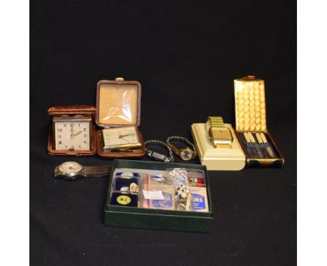 Watches & Jewellery - a vintage Smiths Empire 5 jewel wristwatch, others Casio, etc;  a pair of miniature whisky bottles, bro