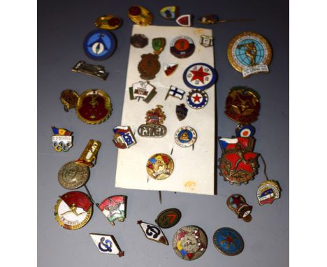 Sport - Athletics - a collection of enamel and base metal Continental Athletics badges, mostly Soviet Union, others