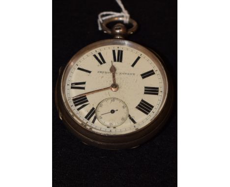 A silver Improved Patent pocket watch, fusee movement, Chester 1896