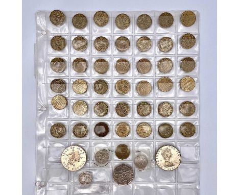 Great Britain / Isle of Man.Comprising a run of brass 3d coins 1937 to 1967 including rare 1946 and 1949 issued examples plus