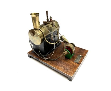 A Mersey Model Co stationary model steam engine, with original instructions and box, width 18cm.