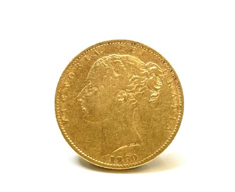 Victorian Shield Back Sovereign.An 1860 - possibly an error - Shield Back Sovereign.  It would appear that the first 'A' in t
