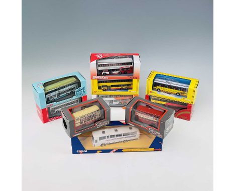 Corgi Single and Double Deck Buses (x10).A collection of 10 boxed mint examples including Hong Kong, Singapore as well as Nat