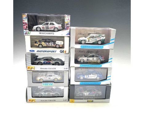 Die Cast 1:43 Scale Rally Cars (x9).A box containing mint boxed models by Mini Champs, Onyx, Vitesse Maisto, Trofeu, includin