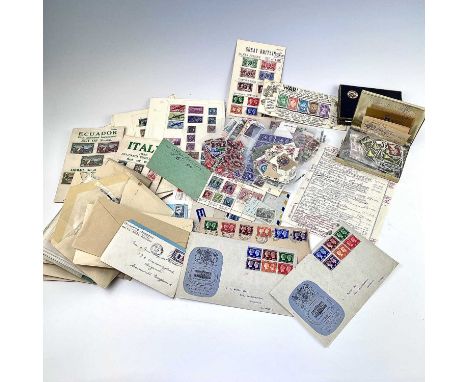 Great Britain and World.A box containing:Approximately £60 G.B decimal unmounted mint stamps in a plastic folder,plus a bag c