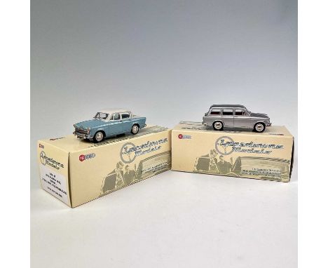 Lansdowne Boxed Models 1:43 Scale.Comprising 1956 Hillman Minx Series I (Pearl Grey/Fiesta Blue) ref LDM 48 plus 1957 Hillman
