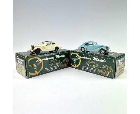 Lansdowne Models 1:43 Scale.1935 Triumph Vitesse Flow-Free (LDM 29) plus 1935 Triumph Vitesse Flow-Free WMTC 2001 (LDM 25).Bo