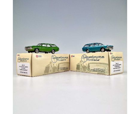 Lansdowne Boxed Models 1:43 Scale.Comprising 1968 Vauxhall Victor FD Estate (Emerald Starmist) ref LDM 55 plux 1972 Hillman A