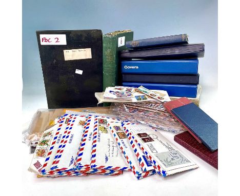 G.B, Commonwealth and World Albums, Covers and Loose.A large box containing 10 albums including whole world collections, G.B 