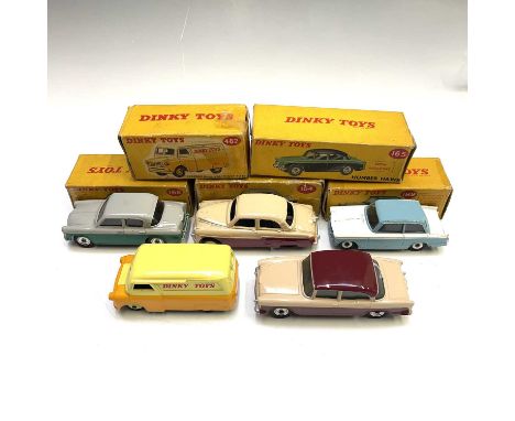 Boxed Dinky Toys (x5).No.164 Vauxhall Cresta Saloon, no.165 Humber Hawk, no.168 Singer Gazette, no.189 Triumph Herald, no.482