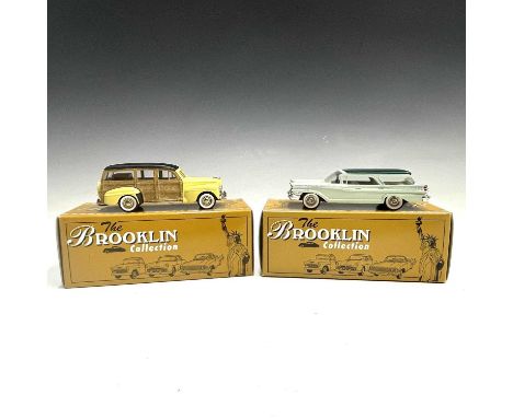 Brooklin Boxed 1:43 Scale Models.Comprising 1947 Ford V8 Station Wagon Modelex 2000 (1 of 200) ref BRK 83X plus 1959 Mercury 