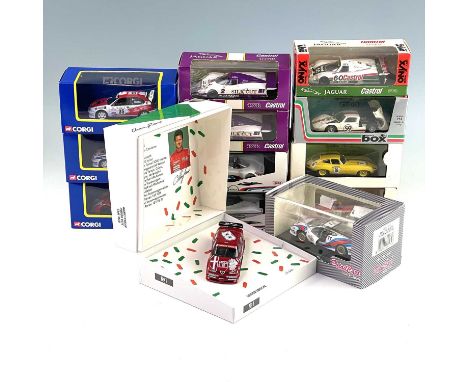 1/43rd Scale Die Cast, Boxed Rally Cars.A box containing 13 boxed cars in good condition.Noted: Models by Onyx, Vitesse, Corg